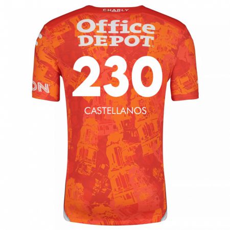 Kandiny Gyermek Edson Castellanos #230 Narancssárga Fehér Idegenbeli Jersey 2024/25 Mez Póló Ing