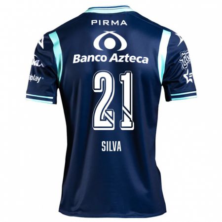 Kandiny Gyermek Gastón Silva #21 Sötétkék Idegenbeli Jersey 2024/25 Mez Póló Ing