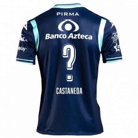 Kandiny Gyermek Christian Castañeda #0 Sötétkék Idegenbeli Jersey 2024/25 Mez Póló Ing