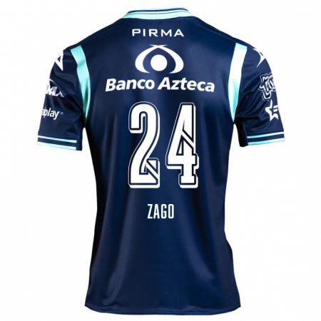 Kandiny Gyermek Diego Zago #24 Sötétkék Idegenbeli Jersey 2024/25 Mez Póló Ing