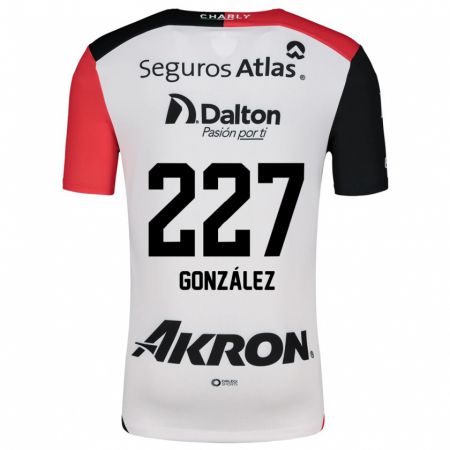 Kandiny Gyermek Rodolfo González #227 Fehér Piros Fekete Idegenbeli Jersey 2024/25 Mez Póló Ing