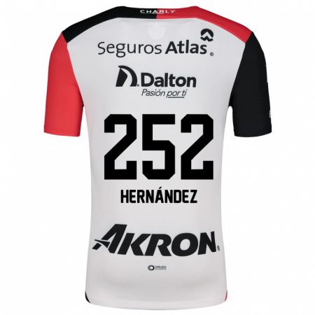 Kandiny Gyermek Luis Hernández #252 Fehér Piros Fekete Idegenbeli Jersey 2024/25 Mez Póló Ing