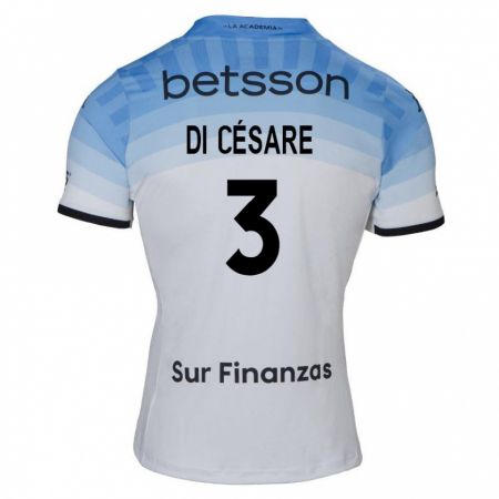 Kandiny Gyermek Marco Di Césare #3 Fehér Kék Fekete Idegenbeli Jersey 2024/25 Mez Póló Ing