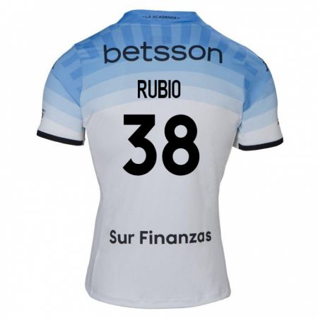 Kandiny Gyermek Tobías Rubio #38 Fehér Kék Fekete Idegenbeli Jersey 2024/25 Mez Póló Ing