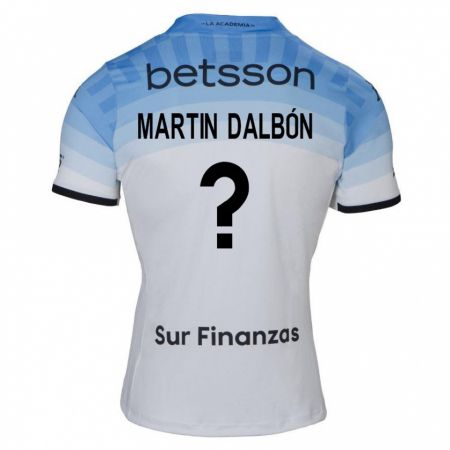 Kandiny Gyermek Juan Martin Dalbón #0 Fehér Kék Fekete Idegenbeli Jersey 2024/25 Mez Póló Ing