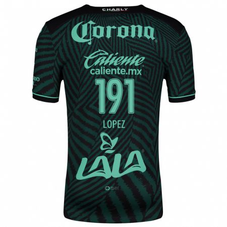 Kandiny Gyermek Carlos López #191 Fekete Zöld Idegenbeli Jersey 2024/25 Mez Póló Ing