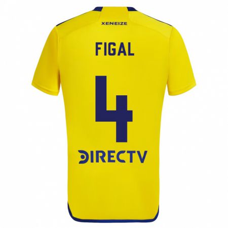 Kandiny Gyermek Nicolás Figal #4 Sárga Kék Idegenbeli Jersey 2024/25 Mez Póló Ing