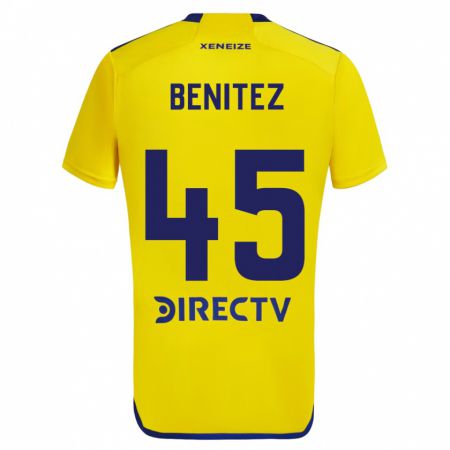 Kandiny Gyermek Mauricio Benítez #45 Sárga Kék Idegenbeli Jersey 2024/25 Mez Póló Ing