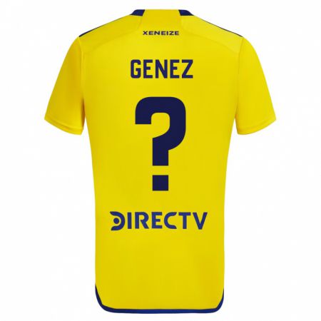 Kandiny Gyermek Nahuel Genez #0 Sárga Kék Idegenbeli Jersey 2024/25 Mez Póló Ing