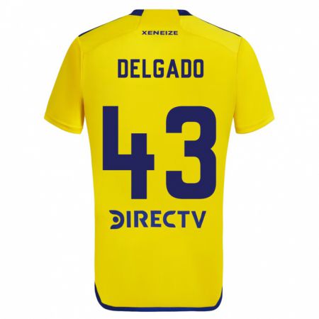 Kandiny Gyermek Milton Delgado #43 Sárga Kék Idegenbeli Jersey 2024/25 Mez Póló Ing