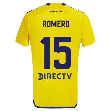 Kandiny Gyermek Alejo Romero #15 Sárga Kék Idegenbeli Jersey 2024/25 Mez Póló Ing