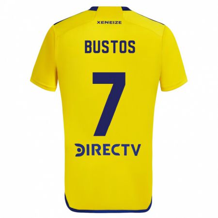 Kandiny Gyermek Tomás Bustos #7 Sárga Kék Idegenbeli Jersey 2024/25 Mez Póló Ing