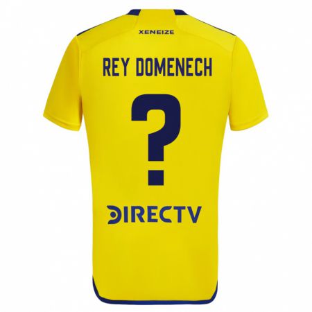 Kandiny Gyermek Camilo Rey Domenech #0 Sárga Kék Idegenbeli Jersey 2024/25 Mez Póló Ing