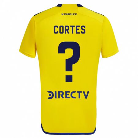 Kandiny Gyermek Brandon Cortés #0 Sárga Kék Idegenbeli Jersey 2024/25 Mez Póló Ing