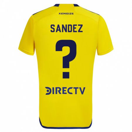 Kandiny Gyermek Agustín Sández #0 Sárga Kék Idegenbeli Jersey 2024/25 Mez Póló Ing