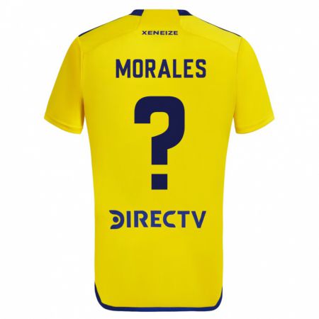 Kandiny Gyermek Gonzalo Morales #0 Sárga Kék Idegenbeli Jersey 2024/25 Mez Póló Ing