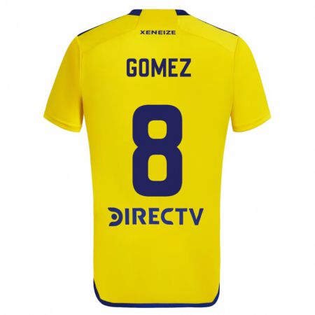 Kandiny Gyermek Camila Gomez Ares #8 Sárga Kék Idegenbeli Jersey 2024/25 Mez Póló Ing