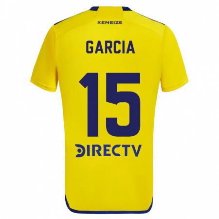 Kandiny Gyermek Ramiro Garcia #15 Sárga Kék Idegenbeli Jersey 2024/25 Mez Póló Ing