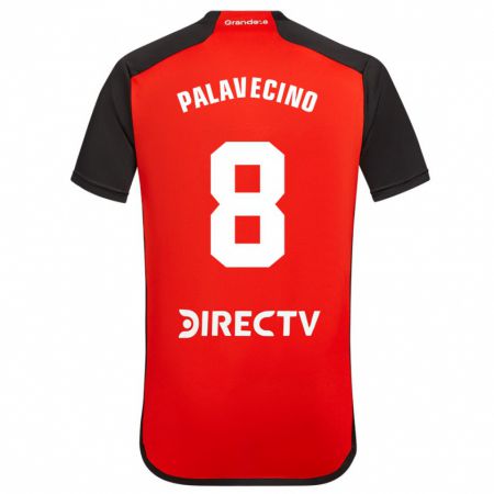 Kandiny Gyermek Agustín Palavecino #8 Piros Fekete Fehér Idegenbeli Jersey 2024/25 Mez Póló Ing