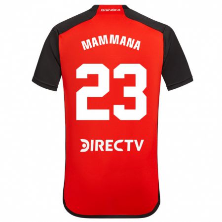 Kandiny Gyermek Emanuel Mammana #23 Piros Fekete Fehér Idegenbeli Jersey 2024/25 Mez Póló Ing