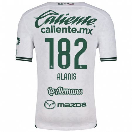 Kandiny Gyermek Alejandro Alanís #182 Fehér Zöld Idegenbeli Jersey 2024/25 Mez Póló Ing