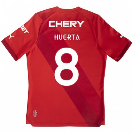 Kandiny Gyermek Valber Huerta #8 Piros Fehér Idegenbeli Jersey 2024/25 Mez Póló Ing