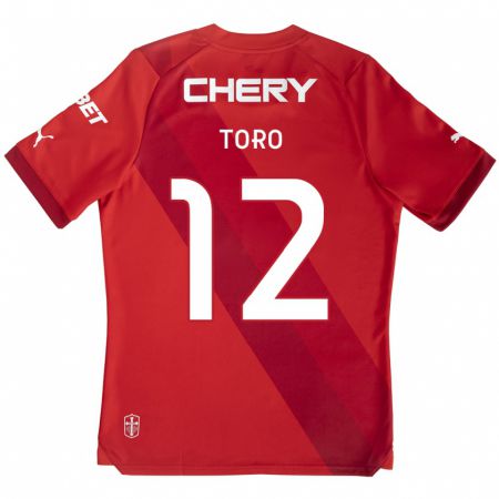 Kandiny Gyermek Ian Toro #12 Piros Fehér Idegenbeli Jersey 2024/25 Mez Póló Ing