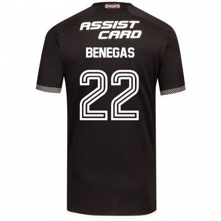 Kandiny Gyermek Leandro Benegas #22 Fekete-Fehér Idegenbeli Jersey 2024/25 Mez Póló Ing