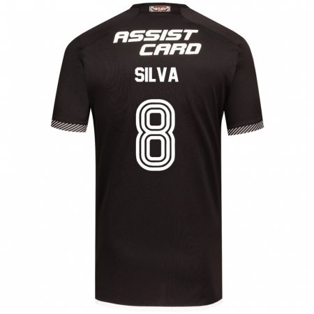 Kandiny Gyermek Bastián Silva #8 Fekete-Fehér Idegenbeli Jersey 2024/25 Mez Póló Ing