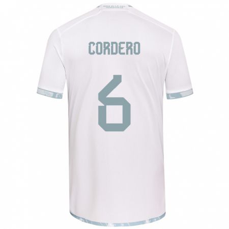 Kandiny Gyermek Renato Cordero #6 Fehér Szürke Idegenbeli Jersey 2024/25 Mez Póló Ing