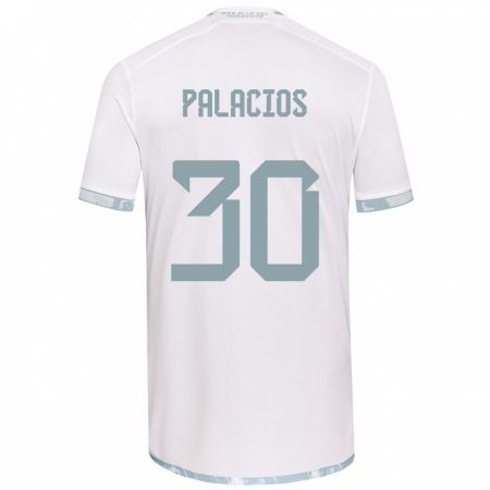 Kandiny Gyermek Cristian Palacios #30 Fehér Szürke Idegenbeli Jersey 2024/25 Mez Póló Ing