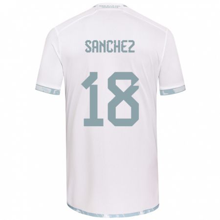 Kandiny Gyermek Bárbara Sánchez #18 Fehér Szürke Idegenbeli Jersey 2024/25 Mez Póló Ing