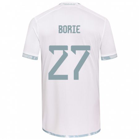 Kandiny Gyermek Emilie Borie #27 Fehér Szürke Idegenbeli Jersey 2024/25 Mez Póló Ing