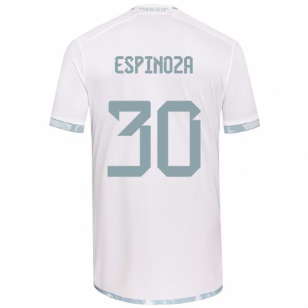 Kandiny Gyermek Isidora Espinoza #30 Fehér Szürke Idegenbeli Jersey 2024/25 Mez Póló Ing