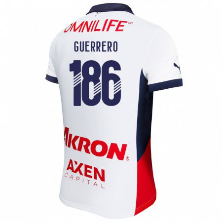 Kandiny Gyermek Javier Guerrero #186 Fehér Piros Kék Idegenbeli Jersey 2024/25 Mez Póló Ing