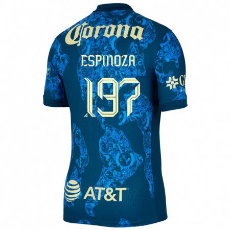 Kandiny Gyermek Dagoberto Espinoza #197 Kék Sárga Idegenbeli Jersey 2024/25 Mez Póló Ing