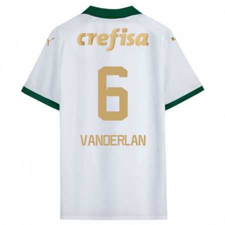 Kandiny Gyermek Vanderlan #6 Fehér Zöld Idegenbeli Jersey 2024/25 Mez Póló Ing