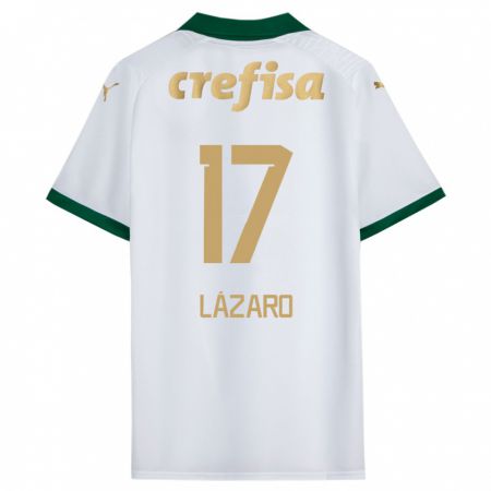 Kandiny Gyermek Lázaro #17 Fehér Zöld Idegenbeli Jersey 2024/25 Mez Póló Ing