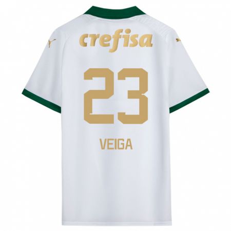 Kandiny Gyermek Raphael Veiga #23 Fehér Zöld Idegenbeli Jersey 2024/25 Mez Póló Ing