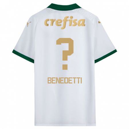 Kandiny Gyermek Luis Benedetti #0 Fehér Zöld Idegenbeli Jersey 2024/25 Mez Póló Ing