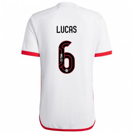 Kandiny Gyermek Ayrton Lucas #6 Fehér Piros Idegenbeli Jersey 2024/25 Mez Póló Ing