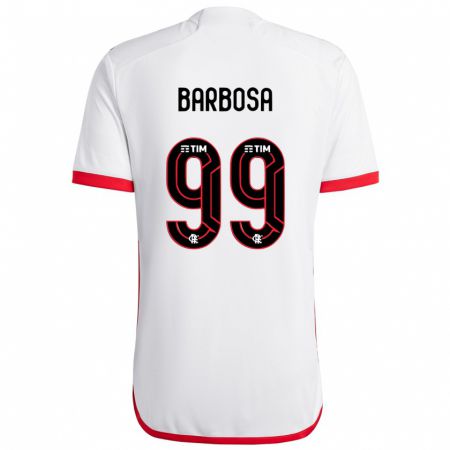 Kandiny Gyermek Gabriel Barbosa #99 Fehér Piros Idegenbeli Jersey 2024/25 Mez Póló Ing