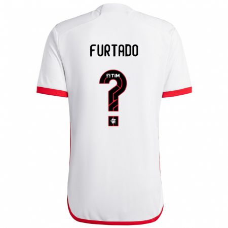 Kandiny Gyermek Lucas Furtado #0 Fehér Piros Idegenbeli Jersey 2024/25 Mez Póló Ing