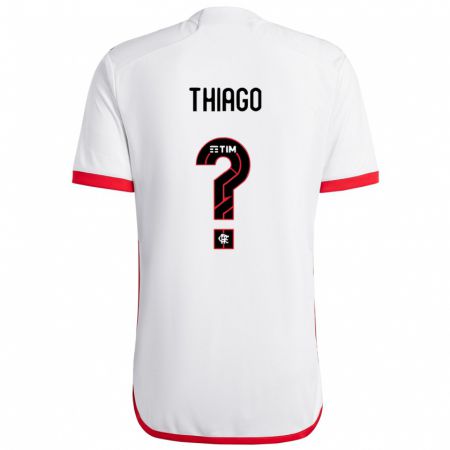 Kandiny Gyermek Victor Thiago #0 Fehér Piros Idegenbeli Jersey 2024/25 Mez Póló Ing