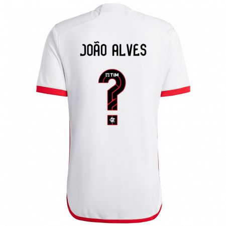 Kandiny Gyermek João Alves #0 Fehér Piros Idegenbeli Jersey 2024/25 Mez Póló Ing