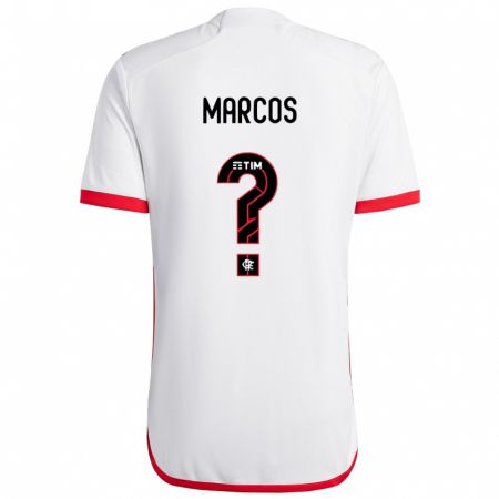 Kandiny Gyermek João Marcos #0 Fehér Piros Idegenbeli Jersey 2024/25 Mez Póló Ing