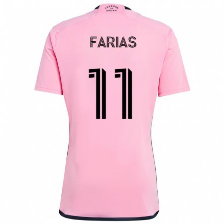 Kandiny Férfi Facundo Farías #11 Rózsaszín Hazai Jersey 2024/25 Mez Póló Ing