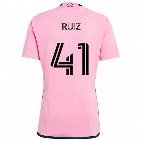 Kandiny Férfi David Ruíz #41 Rózsaszín Hazai Jersey 2024/25 Mez Póló Ing