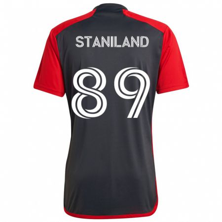 Kandiny Férfi Charlie Staniland #89 Szürke Vörös Hazai Jersey 2024/25 Mez Póló Ing