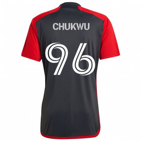 Kandiny Férfi Richard Chukwu #96 Szürke Vörös Hazai Jersey 2024/25 Mez Póló Ing